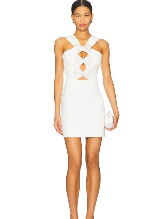 Rebecca Vallance Dresses & Skirts - Rebecca Vallance Hermoine Mini Ivory Cutout Bow Mini Dress size US 2